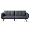 Adjustable Upholstered Sofa With Track Armrests And Angled Legs, Light Gray
