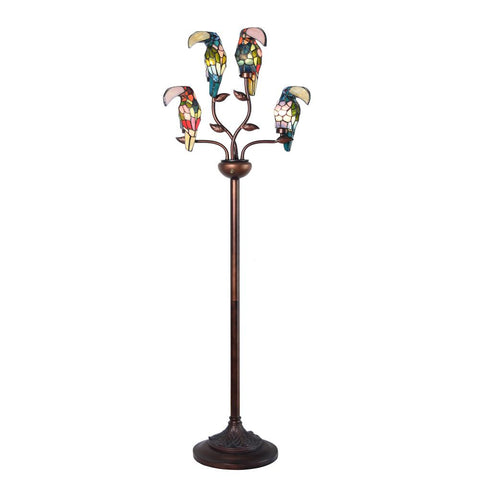 hand crafted Toucans Tiffany Floor Lamp - Fort Decor