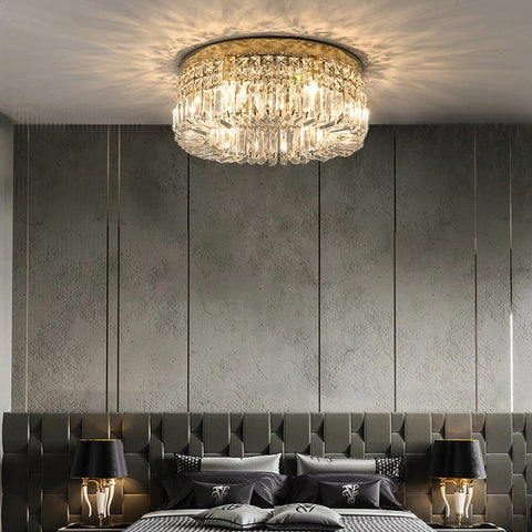 Luxury Crystal Glass Round Chandelier for Modern Home Decor - LED Lighting for Living Room, Bedroom