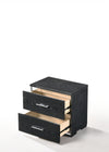 15' X 22' X 23' Black (High Gloss) Wood Veneer (Paper) Nightstand - Fort Decor