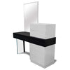 Ireland Modern White and Gray Vanity Dresser With Mirror - Fort Decor