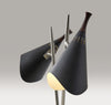 Matte Black Metal Two Light Desk Lamp Smart Outlet Compatible - Fort Decor