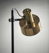 Matte Black Pole With Adjustable Jumbo Antique Brass Metal Shade Retro Desk Lamp - Fort Decor