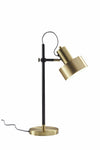 Matte Black Pole With Adjustable Jumbo Antique Brass Metal Shade Retro Desk Lamp - Fort Decor