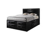 Black Multi-Drawer Wood Platform King Bed With Pull Out Tray - Fort Decor