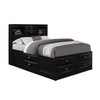 Black Veneer King Bed With Bookcase Headboard 10 Drawers - Fort Decor