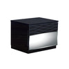 Modern Black Nightstand With Geometric Designed Panels 2 Drawers - Fort Decor