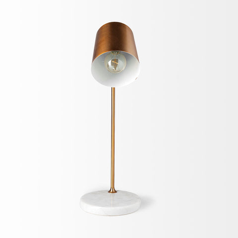 Gold Metallic Desk Or Table Lamp With Marble Base - Fort Decor