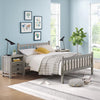 Windsor 3-Piece Bedroom Set with Slat Full Bed and 2 Nightstands, Gray/white