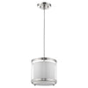 White And Silver Hanging Light With Fabric Shade - Fort Decor