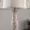 Flinn 64" Traditional Distressed Antique White Floor Lamp - 64"H x 18"Rnd