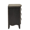 3 Drawer Night Stand w/ Charging Station, Wire Brushed Antique Black Finish
