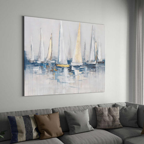 Harbor, Hand Painted Canvas(Frame Not Include) - Fort Decor