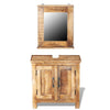 vidaXL Bathroom Vanity Cabinet with Mirror Solid Mango Wood - Fort Decor