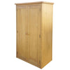 Wardrobe with 1 Drawer Solid Oak Wood 35.4"x20.5"x72" - Fort Decor