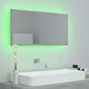 vidaXL LED Bathroom Mirror 35.4" Concrete Gray Chipboard Vanity Washroom Dress - Fort Decor