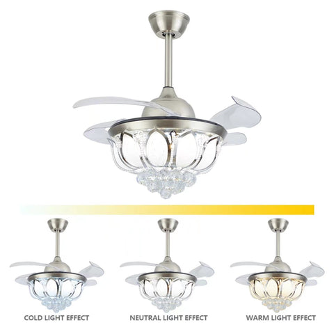 Stylish Crystal Chandelier Invisible Blade Ceiling Fan