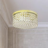 Elegant Designs 12 Inch Elipse Crystal 2 Light Round Ceiling Flush Mount, Gold - Fort Decor