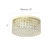 Elegant Designs 12 Inch Elipse Crystal 2 Light Round Ceiling Flush Mount, Gold - Fort Decor