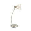 Simple Designs Brushed Nickel Desk Lamp with White Porcelain Flower Shade - Fort Decor