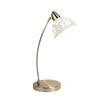 Simple Designs Brushed Nickel Desk Lamp with White Porcelain Flower Shade - Fort Decor