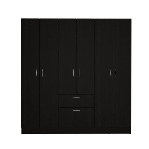 Kibo 6 Doors Armoire - Black/White