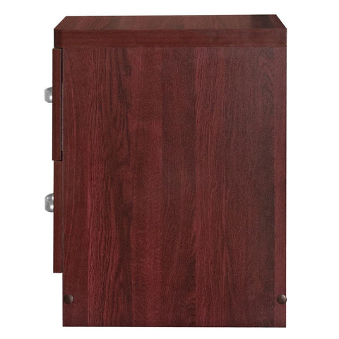 Better Home Products Cindy Faux Wood 2 Drawer Nightstand in Mahogany - Fort Decor