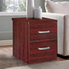 Better Home Products Cindy Faux Wood 2 Drawer Nightstand in Mahogany - Fort Decor