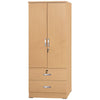 Better Home Products Grace Wood 2-Door Wardrobe Armoire with 2-Drawers in Maple - Fort Decor