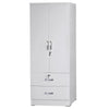 Better Home Products Grace Wood 2-Door Wardrobe Armoire with 2-Drawers in White - Fort Decor