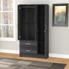 Better Home Products Symphony Wardrobe Armoire Closet with Two Drawers in Gray - Fort Decor