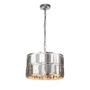 Sweeney Contemporary 4-Light Chrome Stainless Steel Drum Chandelier