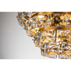 Adeline Mid-Century Modern Gold Faceted Semi-Flush Mount Crystal Chandelier