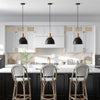 Madison 12" Wide Pendant with Metal Shade in Black/Brass/Black