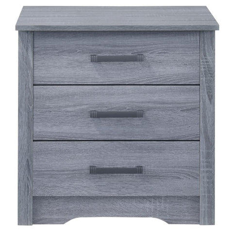 Hudson 3-Drawer Gray Nightstand (23 in. H x 18 in. W x 22 in. D)