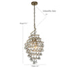 "Mildred 3-Light Brushed Champagne Contemporary Chandelier - 14" Wide Perfect for Modern Living Rooms and Dining Rooms"