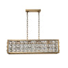 Adeline Mid-Century Modern Gold Faceted Crystal Linear Chandelier