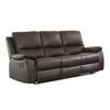 Orina 78 in. W Pillow Top Arm Faux Leather Straight Reclining Sofa in Brown