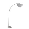 86" In 2 Tier Clos Glam Silver Arch Floor Lamp On Marble