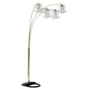 Polished Brass-Finish Floor Lamp With Crystal-Like Shad - Fort Decor
