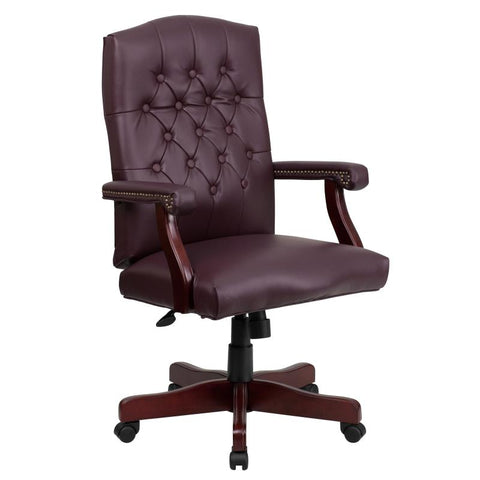 Martha Washington LeatherSoft Executive Swivel Office Chair with Arms