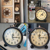 Vintage Hangable Battery Alarm Clock: A Super Silent Quartz Clock for Bedroom, Bedside, Desk, or Shelf with Metal Night Light