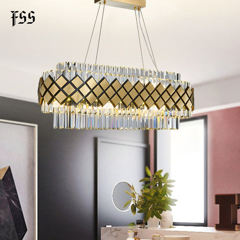 Gold Rectangle Chandelier Lighting For Dining Room Bedroom Living Room Home Fixtures