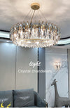 Round Multi-angular cutting crystal chandelier