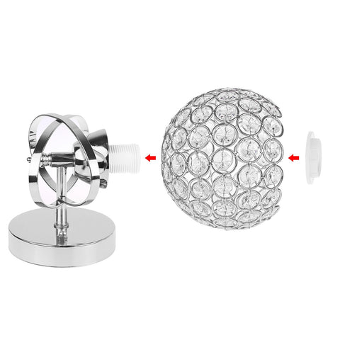 Creative Crystal Wall Sconce for Bedroom: E14 Bedside Lamp