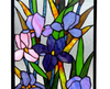 SORORIA Tiffany-glass Iris Design Window Panel 11.5x31.5 - Fort Decor