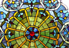 WILLA Tiffany-glass Victorian Window Panel 23" - Fort Decor