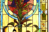 Tiffany-glass Tulips Design Window Panel 20x32 - Fort Decor