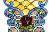 ROZE Tiffany-glass Victorian Window Panel 24" Height