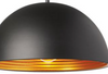 Dome Pendant Light Black with Brass or White Inlay, Large Black Bowl Pendant Light Lamp, Kitchen Island Farmhouse Hanging Light Fixture
